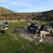 CoastCamp 013  Sooz and her friend Rachel stopped by after hiking to Tomales Point : CoastCamp